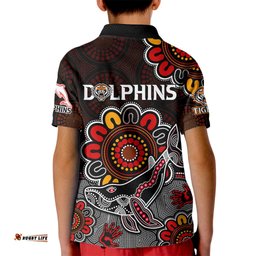 NRL Wests Tigers Combine Dolphins Rugby Kid Polo Shirt Aboriginal Vibe