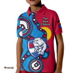Custom Text And Number Western Bulldogs Football NAIDOCPolo Shirt KID Indigenous For Our Elders