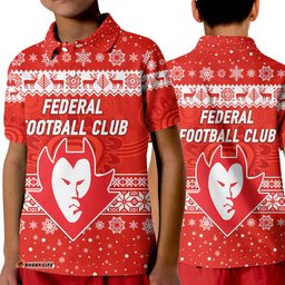 Federal Football Club Polo Shirt KID Christmas Simple Style - Red