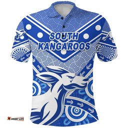 Custom Personalised South Alice Football Club Polo Shirt For Kids South Kangaroos Indigenous Version, Custom Text And Number