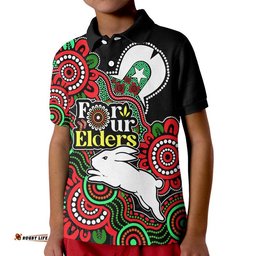 Rabbitohs Rugby Kid Polo Shirt NAIDOC Torres Strait For Our Elders