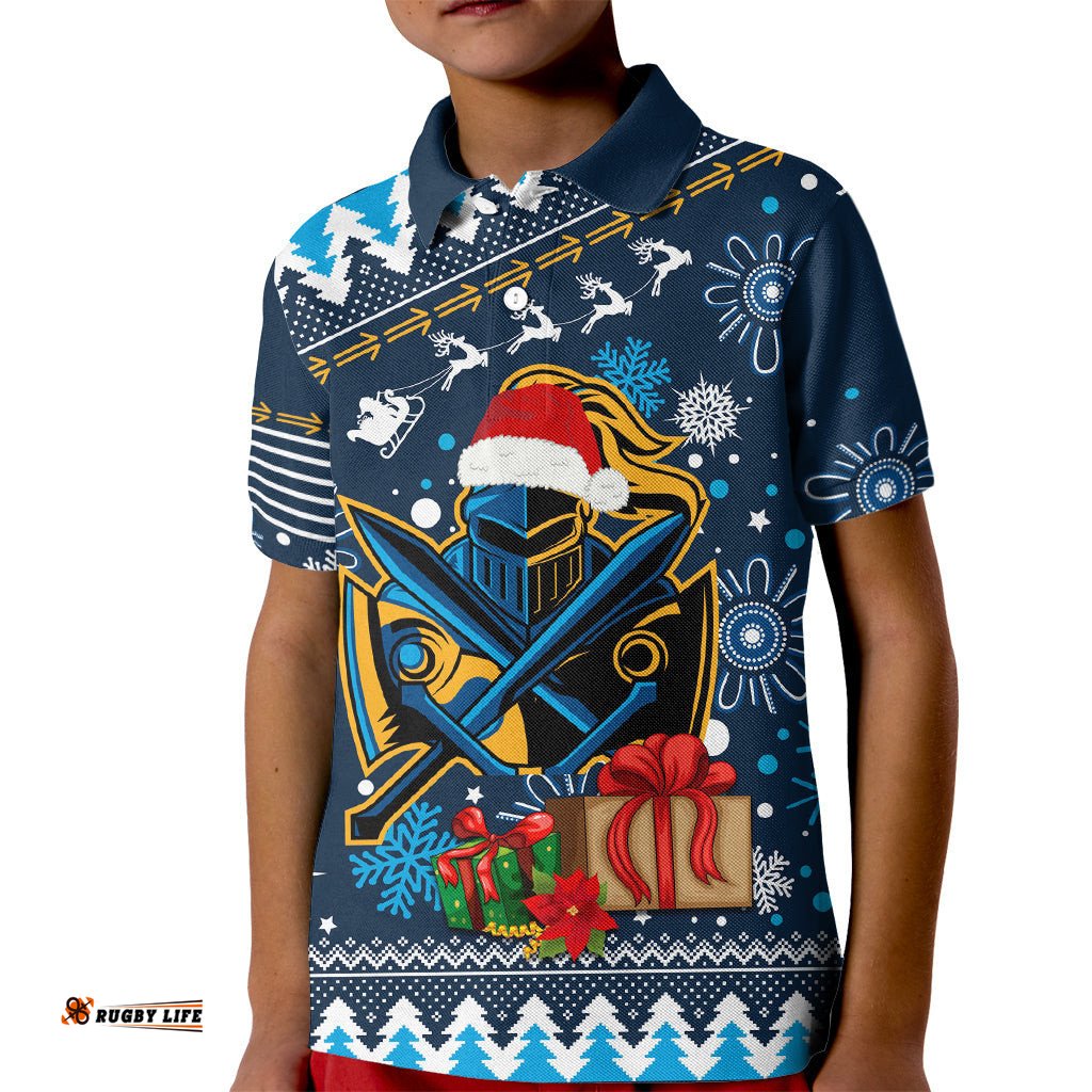 Custom Titans Rugby Kid Polo Shirt Chirstmas Vibe-