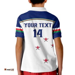 Personalised Warriors Rugby Kid Polo Shirt New Zealand Sporty White Style