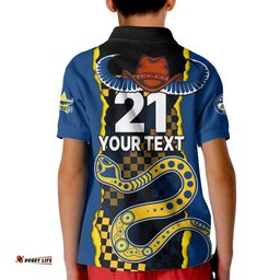 Custom Text And Number NRL Combine Cowboys and Parra Eels Kid Polo Shirt Sporty Style
