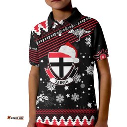 Custom St Kilda Saints Football Kid Polo Shirt Christmas Vibe-
