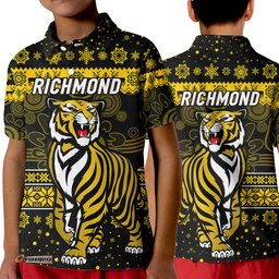 Richmond Tigers Polo Shirt KID Christmas Simple Style- Black