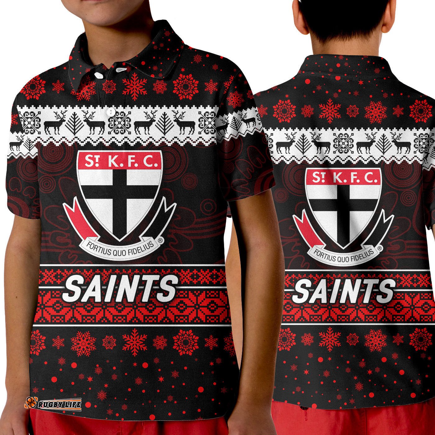 St Kilda Saints Polo Shirt KID Christmas Simple Style