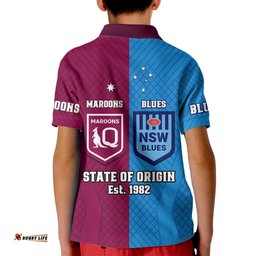 QLD Maroons And NSW Blues Rugby Kid Polo Shirt Sporty Version-