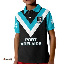 Port Adelaide FootballKid Polo Shirt Go Power Sporty Style