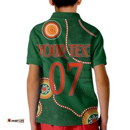 Personalised NAIDOC WeekNRL Rabbitohs For Our Elders Kid Polo Shirt