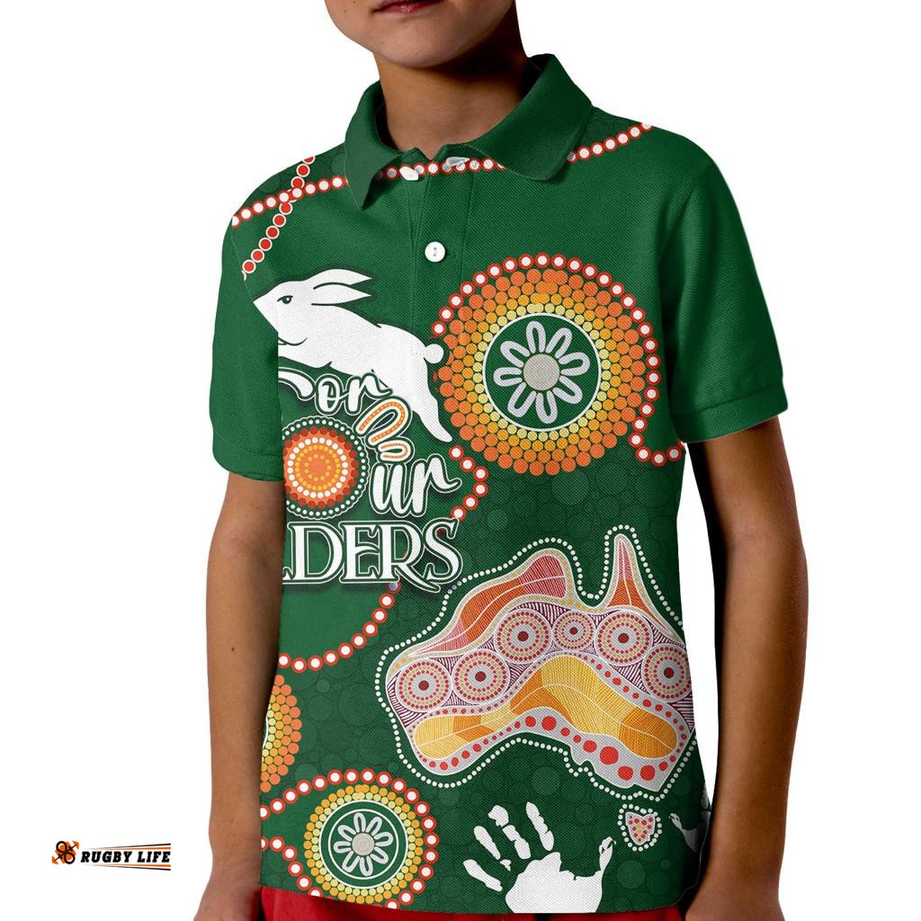 Personalised NAIDOC WeekNRL Rabbitohs For Our Elders Kid Polo Shirt