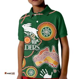 Personalised NAIDOC WeekNRL Rabbitohs For Our Elders Kid Polo Shirt