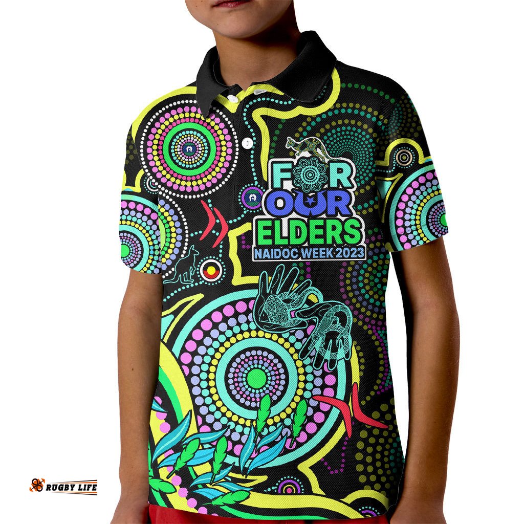 NAIDOC WeekKid Polo Shirt Indigenous Tribal Ver.02 - Yellow