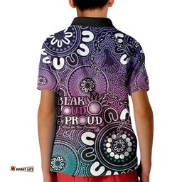 NAIDOC Week 2024 Fire Burning Kid Polo Shirt Aboriginal Dots Pink Art