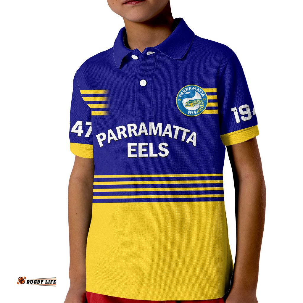 Eels Rugby Kid Polo Shirt Parramatta 1947 Dynamic Blue