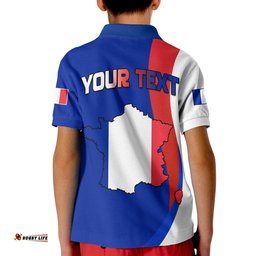 Custom Personalised France Rugby Polo Shirt KID Champions Six Nations-
