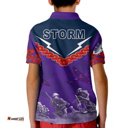 Storm Anzac Day Polo Shirt KID Australian Soldiers Remember Them