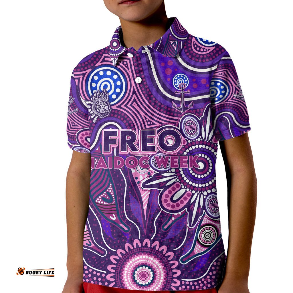 Personalised Freo NAIDOC Week 2024 Kid Polo Shirt Aussie Aboriginal Art