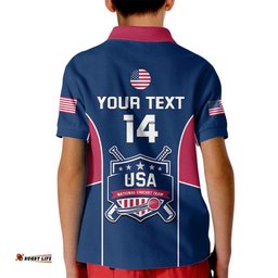 Personalised United States Cricket Kid Polo Shirt Go USA Dynamic Version-