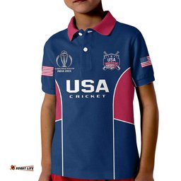 Personalised United States Cricket Kid Polo Shirt Go USA Dynamic Version-