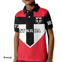 Personalised St Kilda FootballKid Polo Shirt Saints 150th Anniversary Sporty Style