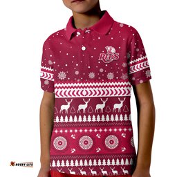 Reds Christmas Polo Shirt KID Queensland Rugby Indigenous