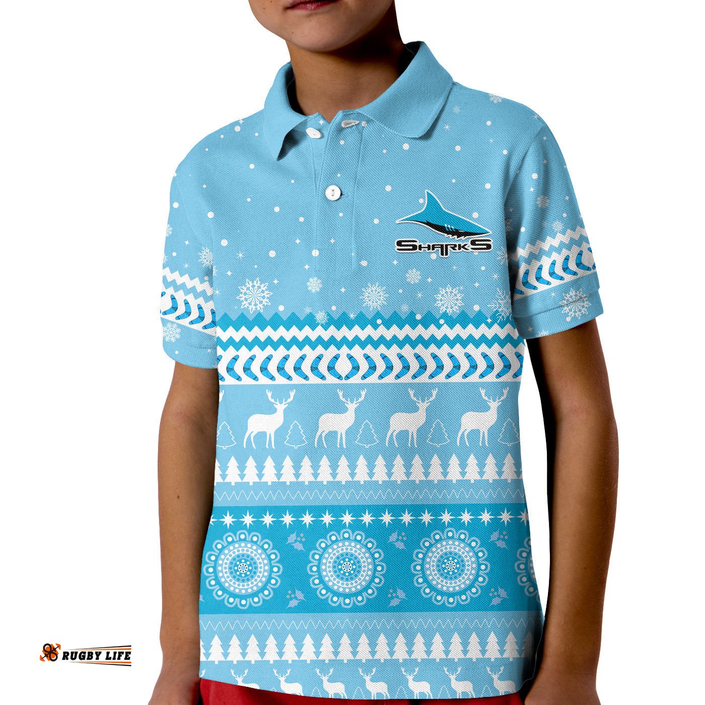 Sharks Polo Shirt KID Christmas Cronulla Sutherland