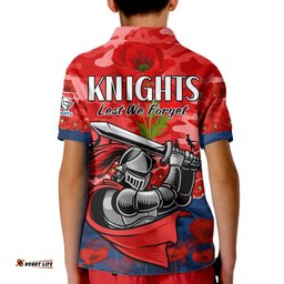 Knights Rugby ANZAC Kid Polo Shirt Lest We Forget