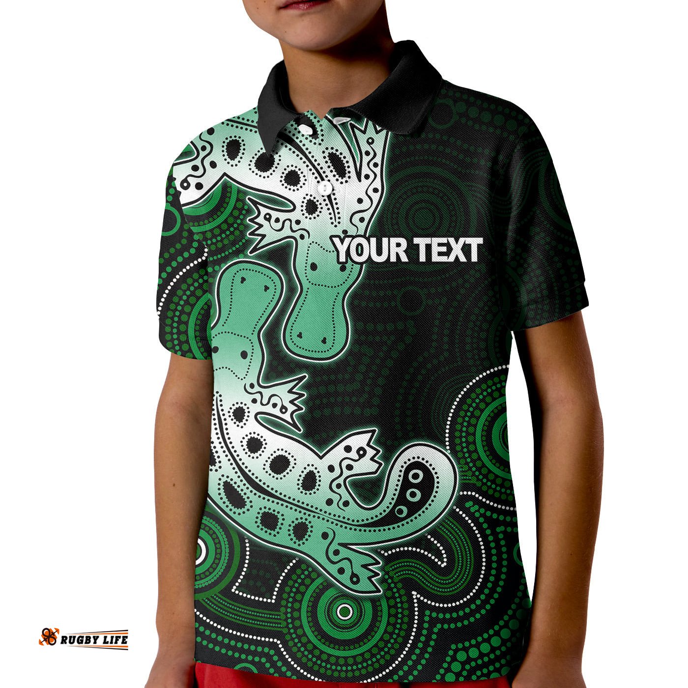Custom PersonalisedAboriginal Platypus Polo Shirt KID Dot Patterns Style No.3