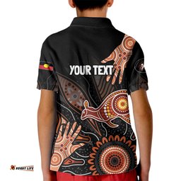 NAIDOC Week 2024 Personalised Kid Polo Shirt Aboriginal Hand Stencils