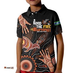 NAIDOC Week 2024 Personalised Kid Polo Shirt Aboriginal Hand Stencils