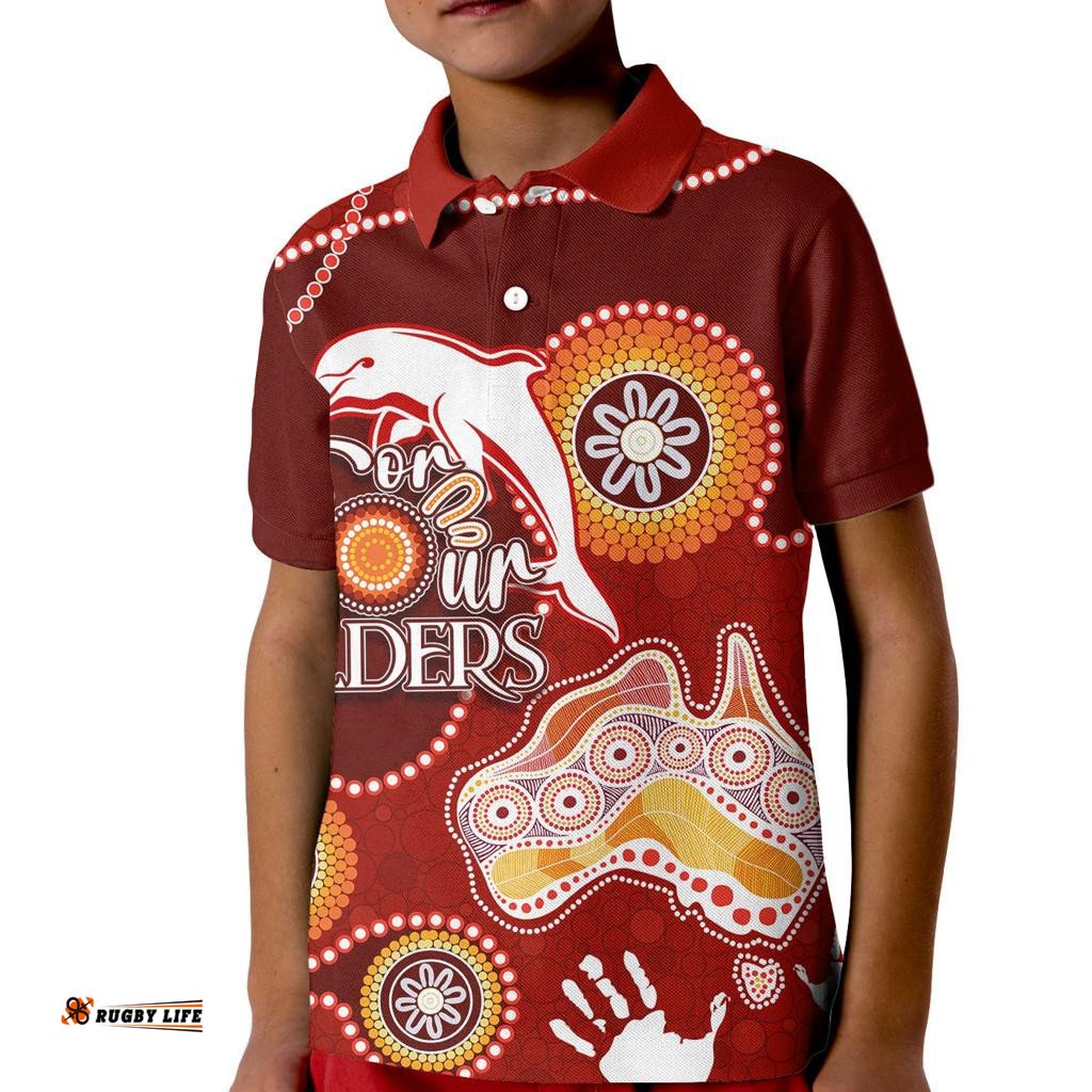 Personalised NAIDOC WeekNRL Dolphins For Our Elders Kid Polo Shirt