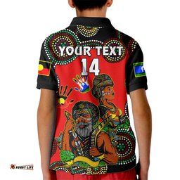 Custom Text And Number Australia NAIDOCKid Polo Shirt Niabali Indigenous For Our Elders