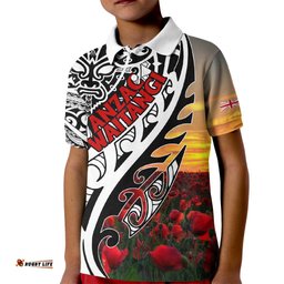 Personalised New Zealand Waitangi and ANZAC day Kid Polo Shirt