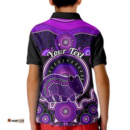 Personalised Australian Astrology Kid Polo Shirt Aboriginal Wombat Zodiac Sign