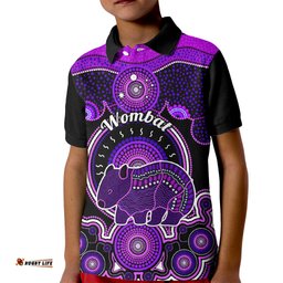 Personalised Australian Astrology Kid Polo Shirt Aboriginal Wombat Zodiac Sign
