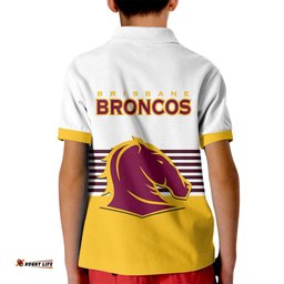 Broncos RugbyKid Polo Shirt Sporty Style White Version