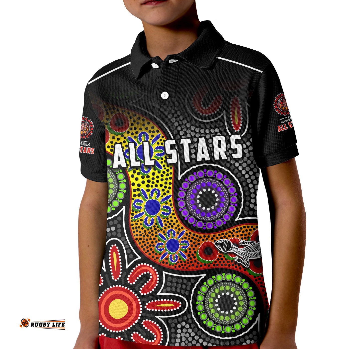 All Stars Christmas Polo Shirt KID Indigenous Dreamtime