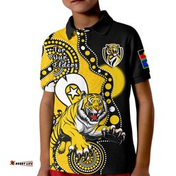 Richmond Football NAIDOCPolo Shirt KID Tigers For Our Elders Indigenous Art