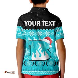 Custom Personalised Brisbane Heat Cricket Polo Shirt KID Aboriginal Merry Christmas
