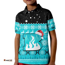 Custom Personalised Brisbane Heat Cricket Polo Shirt KID Aboriginal Merry Christmas