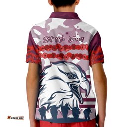 Sea Eagles Anzac Day Polo Shirt KID Proud Soldiers Lest We Forget Ver.02