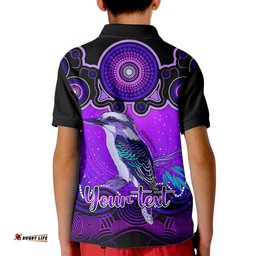 Personalised Australia Sagittarius Kookaburra Zodiac Kid Polo Shirt Auz Astrology Aboriginal - Purple