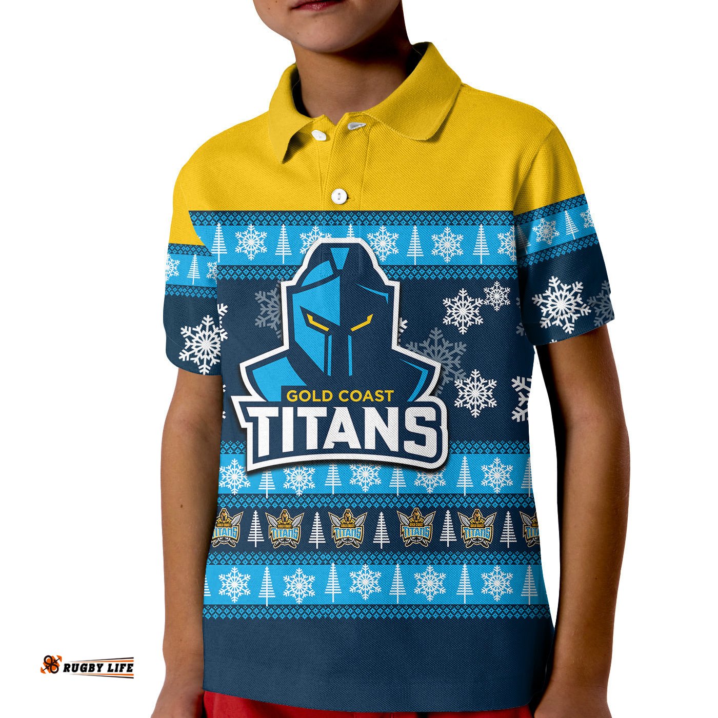 Gold Coast Titans Polo Shirt KID Christmas-