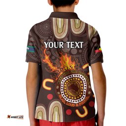 Personalised NAIDOC Week 2024 Kid Polo Shirt Aussie Map With Aboriginal