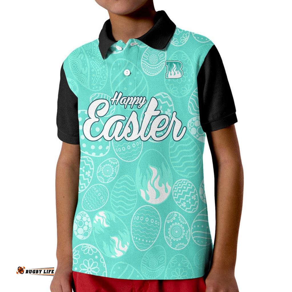 Brisbane Heat Cricket Happy Easter Day Kid Polo Shirt Simple Style