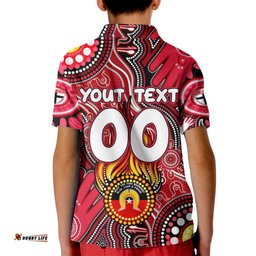 Personalised NAIDOC Week 2024 St Kilda Saints Kid Polo Shirt Australian Aboriginal Hand Painting
