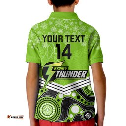 Custom Thunder Cricket Christmas Kid Polo Shirt Merry XmasIndigenous Art