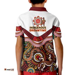Australia Indigenous Rugby Kid Polo Shirt All Stars Aussie Snake And Lizard