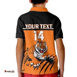 Personalised Wests Tigers Rugby Kid Polo Shirt Orange Simple Style